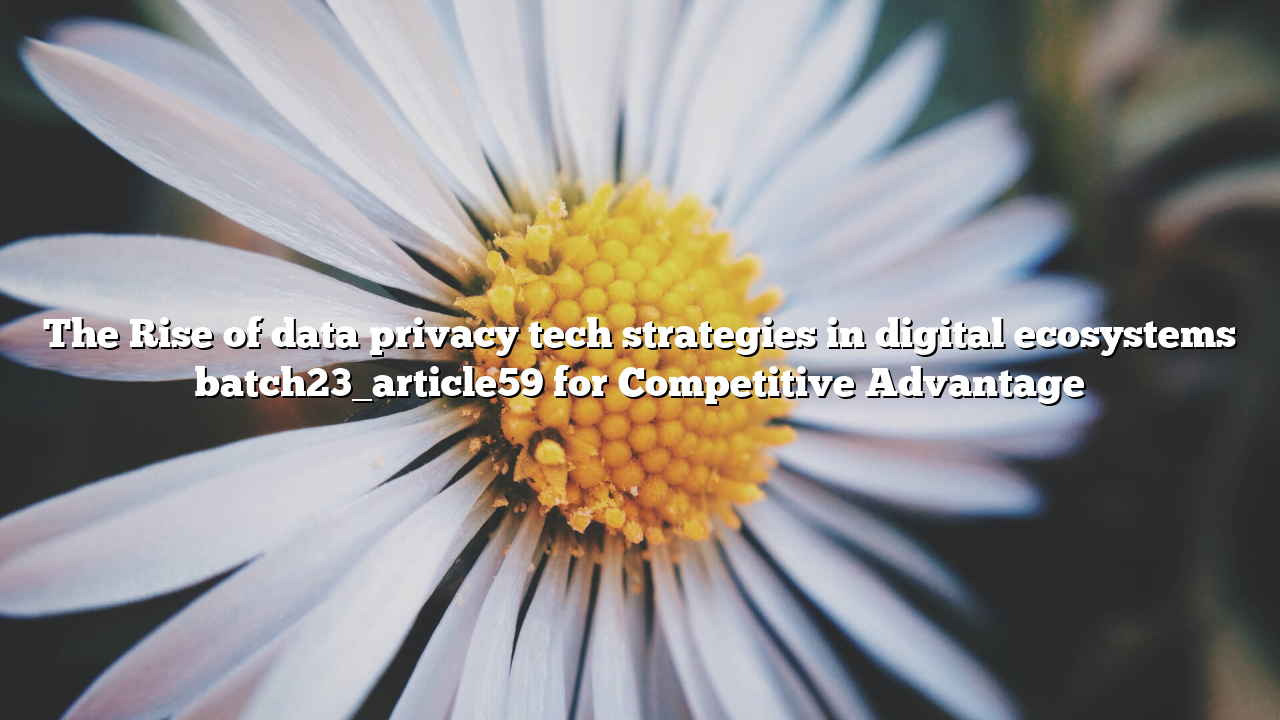 The Rise of data privacy tech strategies in digital ecosystems batch23_article59 for Competitive Advantage