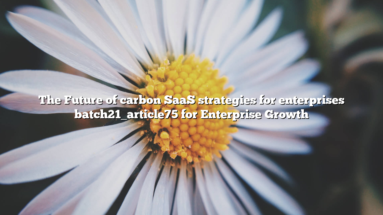 The Future of carbon SaaS strategies for enterprises batch21_article75 for Enterprise Growth